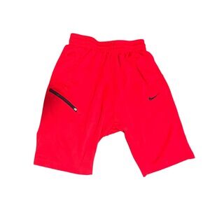 NIKE Red Athletic Shorts Dri-FIT Zipper Pocket Boys Size M
